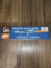 Vintage Phentex Adjustable Punch Needle Rugs Mural Box Needle Threader Instructs