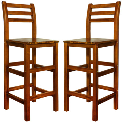 CASARIA  Tresenhocker Barstuhl Barhocker mit Lehne 2er Set Holz Küche Bar Hocker