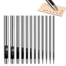12 PCS Leather Hollow Punch Tool  Hole Punch Set for Leather, PVC Tarpaulin