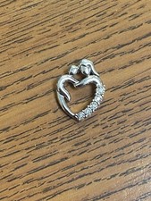 Mother  Child Love Heart Pendant 925 Sterling Silver PRELOVED 