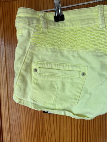 Philipp Plein Shorts Size 25 "Colour Your Life" New Tags Bright Yellow Neon - Picture 8 of 12