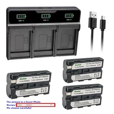 Kastar NP-F570 Battery Triple Charger for Sony NP-F330 NP-F530 NP-F550 NP-F570