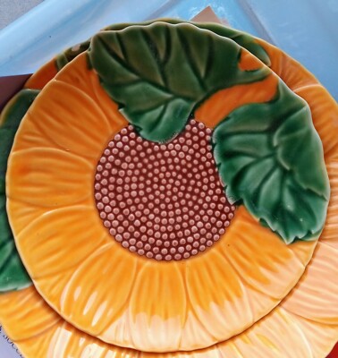 Bordallo Pinheiro Sunflower Salad Plates
