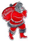 Set 8 Vintage Santa Claus Christmas  Seals MCM Foil Stickers Die Cut Atomic Mod — photo 2