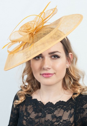 Mustard Large Fascinator Ladies 