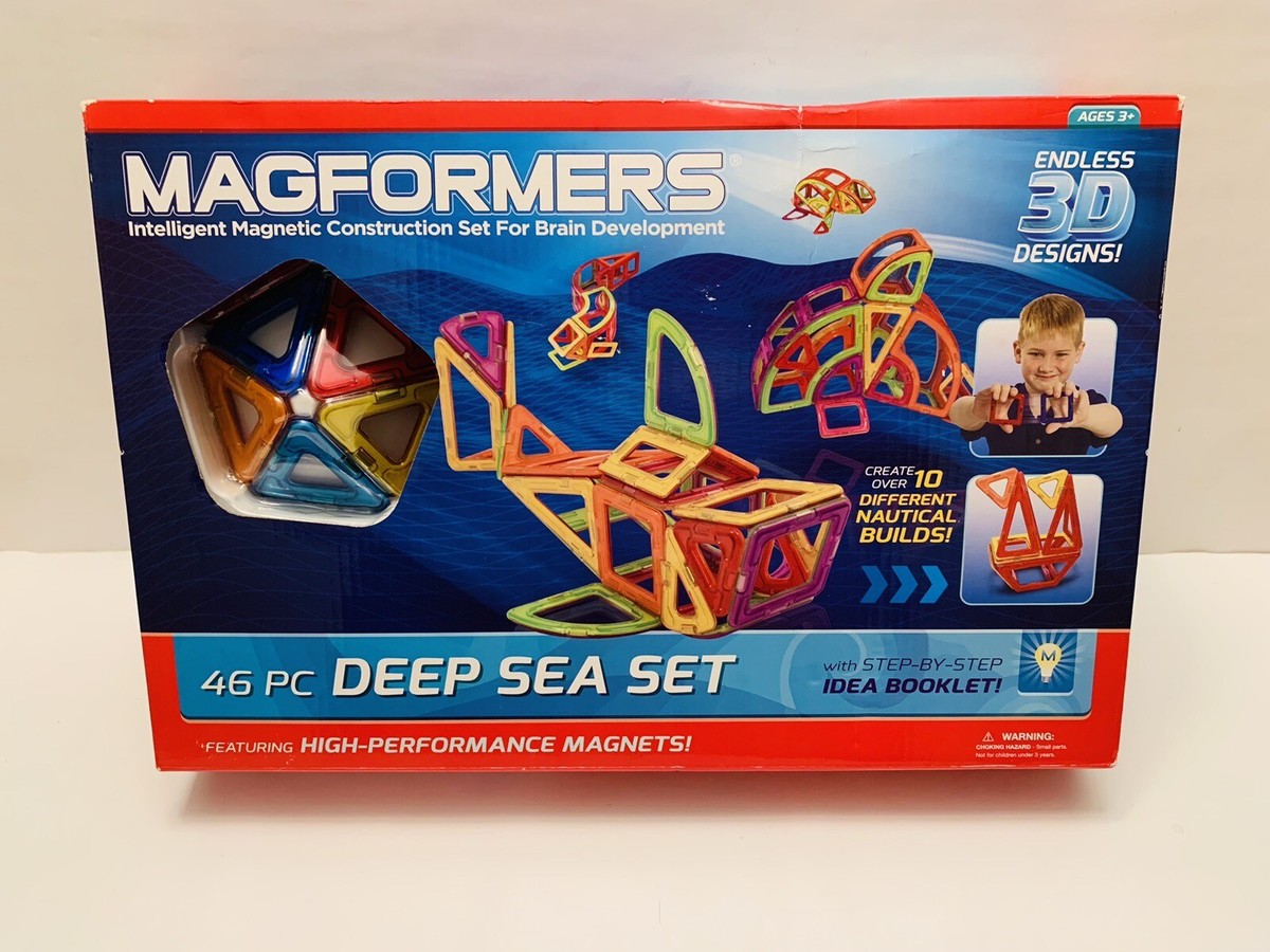Magformers Deep Sea Set Multicolor Magnetic Tiles 46 Pieces | eBay