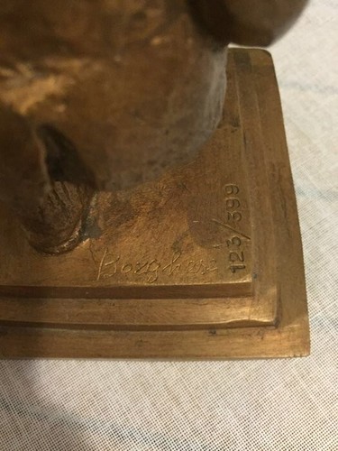 Franz Borghese, Il medico di famiglia, Scultura in Bronzo cm 16x11,3x11,5 autent - Foto 2 di 5