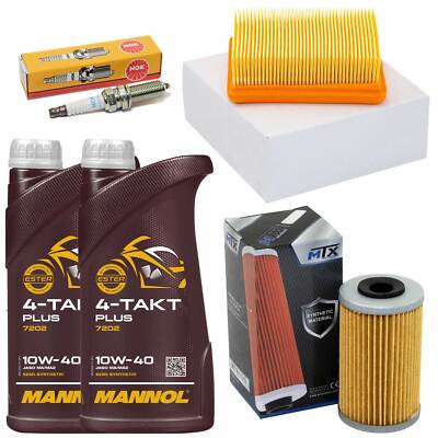 Wartung Öl Set 2L Luftfilter Ölfilter Zündkerze für KTM Duke 125 200 390 2011-17