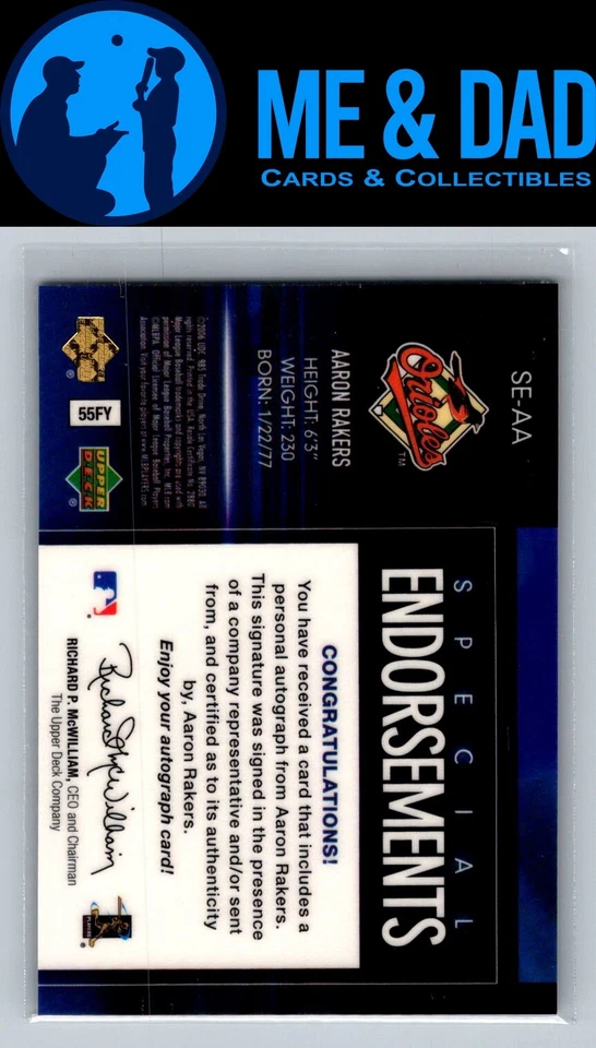 2006 Upper Deck Special F/X #SE-AA Aaron Rakers Special Endorsements - Image 2 of 2