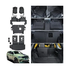Floor Mats Cargo Liner for 2016-2024 2025 Dodge Durango 7-seat, All Weather T...