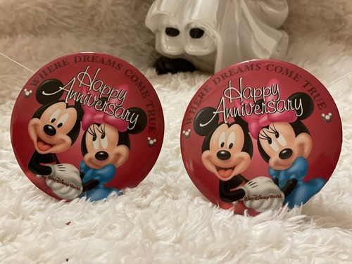 Walt Disney World 2er Set seltene "HAPPY ANNIVERSARY" Pins Buttons, EINGESTELLT - Bild 5 von 6