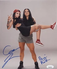 *PICKING UP" NXT WWE WWF CORA JADE & PERSIA PIROTTA DUAL SIGNED 8x10 JSA AUTO