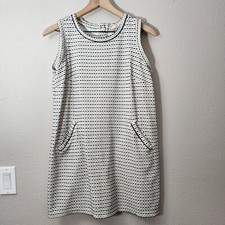 Loft Petites Black And White Striped Dress Medium EUC