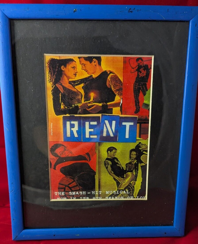 The Smash Hit Musical Collectible Stage/Theater Framed Playbill RENT 1996