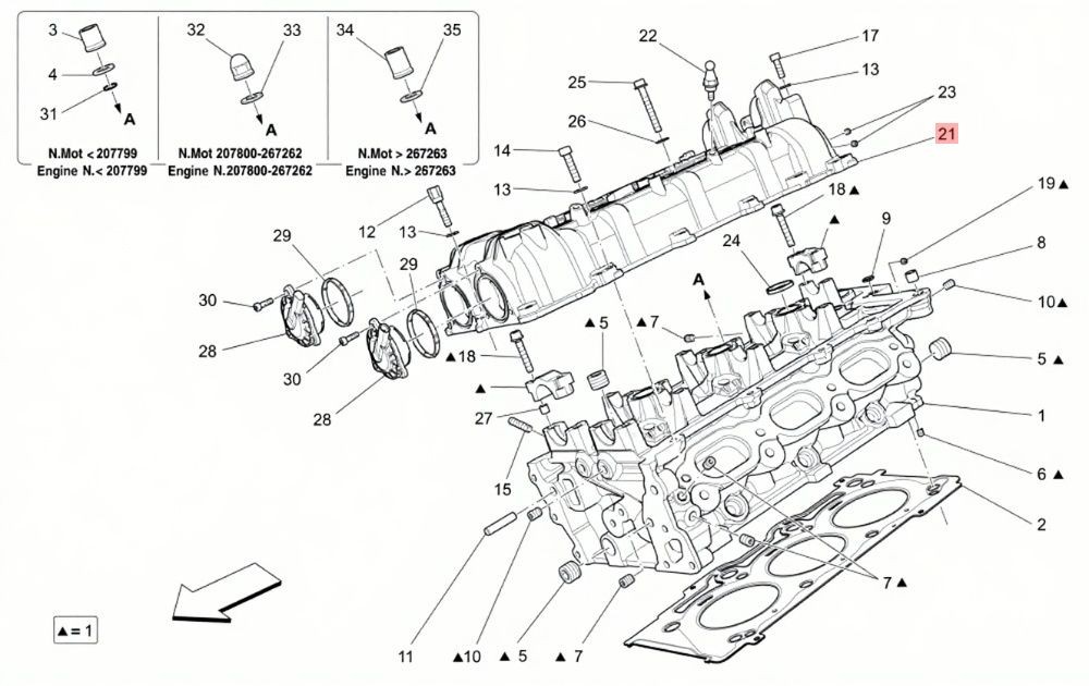 13-19 MASERATI QUATTROPORTE S Q4 RIGHT PASSENGER SIDE CYLINDER HEAD COVER OEM