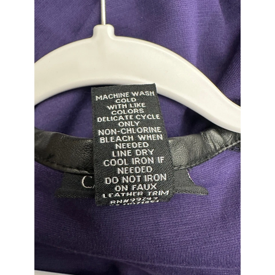 Chaqueta de moto Catherines Black Label para mujer púrpura talla 3X ribete de cuero sintético elegante Foto 4 de 4