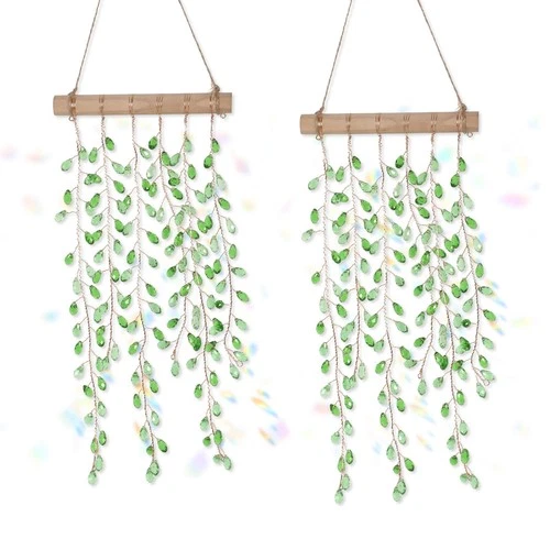 Crystal Suncatcher Prisms 2-Pack Rainbow Maker Hanging Glass Ornaments – Clear