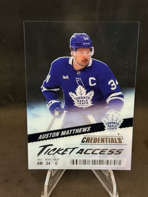 2024-25 Upper Deck Credentials Acetate Ticket Access /99 Auston Matthews