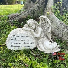 Memorial Garden Angel Stone, Engraved with Heartfelt Message, Sympathy Gift