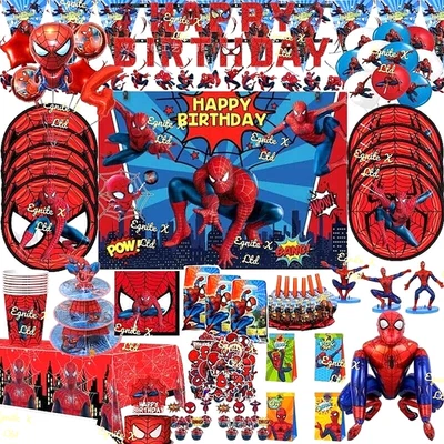 PARTY FUNGAMA MARVEL SPIDERMAN Birthday Party Supplies Tableware Decorations Balloons Banner