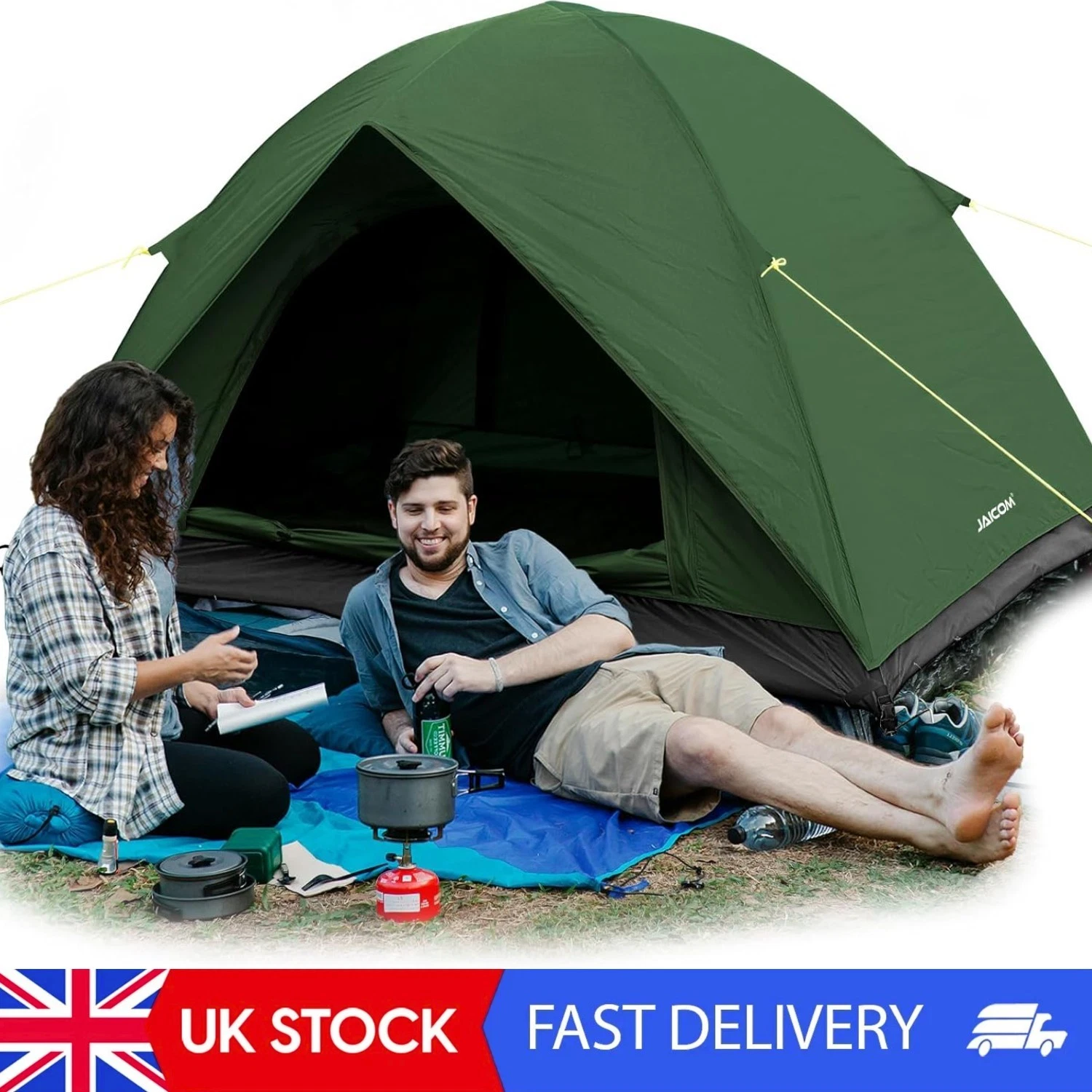 Tent, 2-4 Man Tents For Camping, 4 Seasons Waterproof & Windproof Dome Tent,