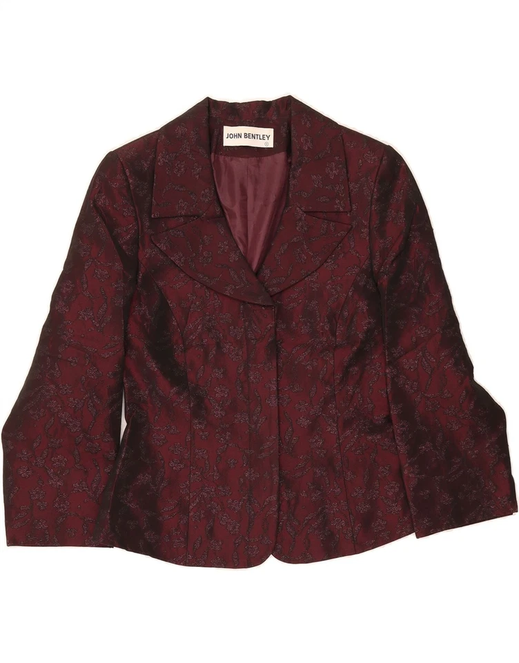 Conjunto de falda de 2 piezas para mujer JOHN BENTLEY UK 8/10 pequeña W26 borgoña floral AP03 Foto 2 de 4