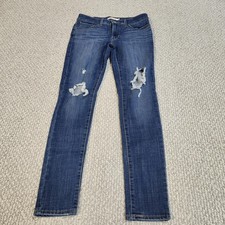 Levi's 711 Skinny Jeans Size 27 Distressed Blue Denim