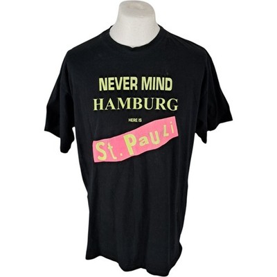 ST Pauli T Shirt XL Herren schwarz Baumwolle Vintage Hamburg Tourist Bar Grafik
