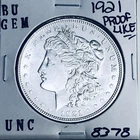1921 BU GEM MORGAN SILVER DOLLAR UNC MS+++ U.S. MINT RARE COIN 8378