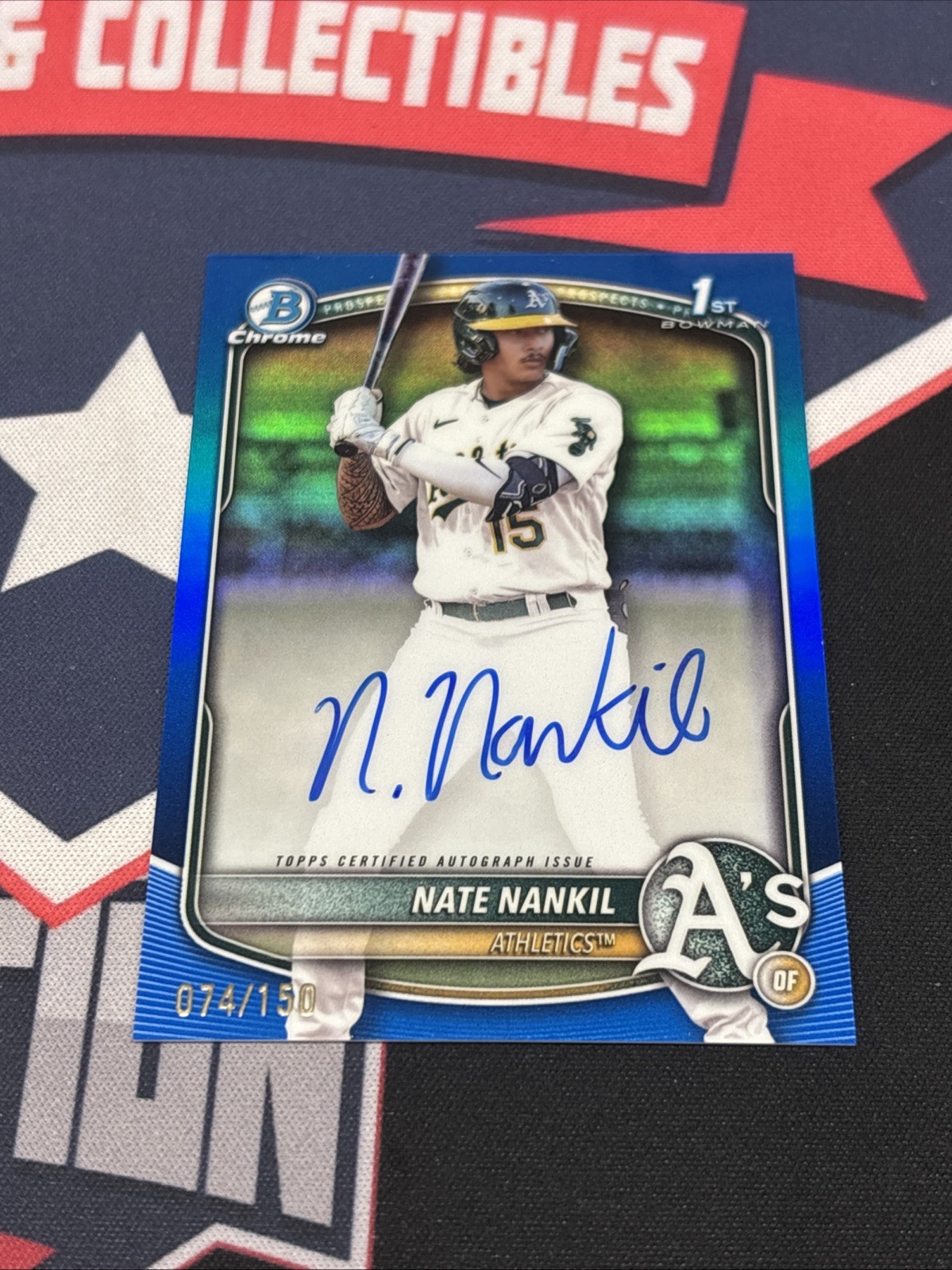 2025 Bowman Chrome Prospect Auto Blue Refractor /150 Nate Nankil #CPA-NN Auto