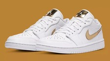 Air Jordan 1 Low SE Mujer Multi Talla Blanco/Metálico Dorado-Blanco CZ4776-100