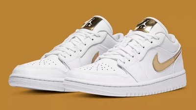 Air Jordan 1 Low SE Women's Multi Size White/Metallic Gold-White CZ4776-100