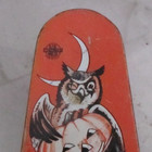 Halloween Tin Litho Noise Maker Owl Jack O Lantern US Metal Toy MFG Co. USA — photo 2