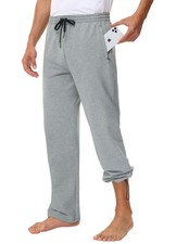 Men's 34" Cotton Yoga Sweatpants - Athletic Casual Lounge Open Bottom Straigh...