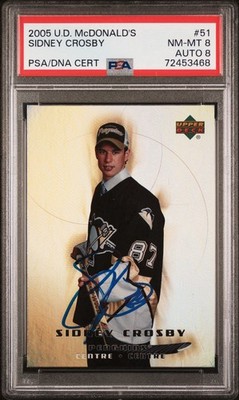 2005 Upper Deck McDonalds Signed Sidney Crosby Card RC Penguins