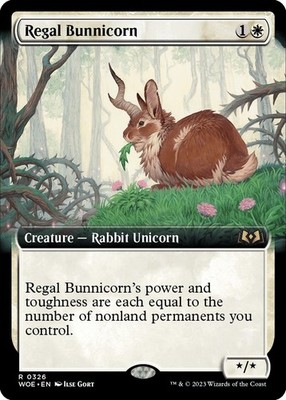 Regal Bunnicorn (Extended Art) - 326 - NM - Wilds of Eldraine