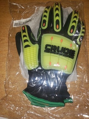 NEW PAIR Crude Hands RPS Smart Impact Gloves M Flex Shock WorkGloves