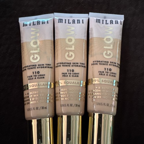 3 Pack Milani Glow Hydrating Skin Tint 1 oz Sealed #110 Fair to Light