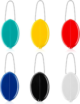 Rubber Coin Purse 6 Pieces Oval Coin Purse Holders Colorful Pocketbook Holder