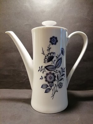 Kaffeekanne/Teekanne Mitterteich Bavaria Kanne Zwiebelmuster blaue Blumen 70er