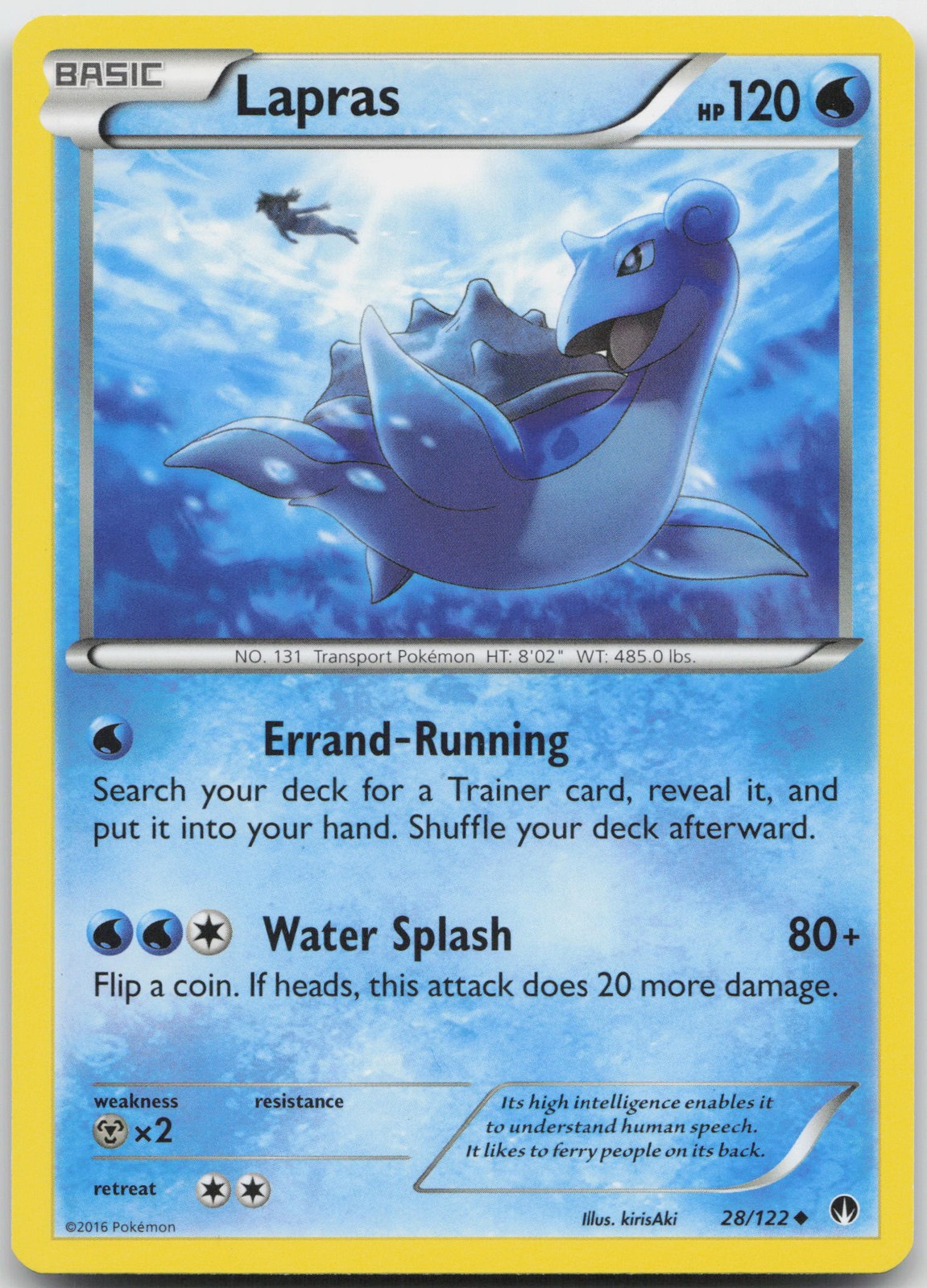 Lapras Uncommon Water XY - BREAKpoint 28/122 LP 2016 kirisAki Regular