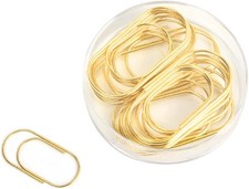 20pcs Oversized Gold Paperclips 50mm/2 inch Non Skid Smooth Finish Steel Wire