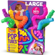 Nutty Toys Pop Tubes - Large 4-Pack Sensory - Creative Large, Multicolor