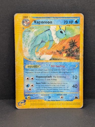 Vaporeon 33/144 Skyridge Regular Non-Holo Vintage Pokemon TCG WOTC HP+