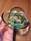 Fenton Art Glass Green Hat With Bow Signed *Rare* Authentic