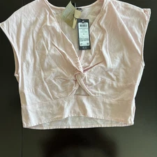 Vero Moda Pink Crop Top Hidden Side Zip Women’s Size Medium
