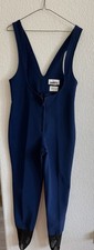 Obermeyer Ski Overalls Women  s Navy Blue Bibs Vintage Stirrups Wool Blend READ