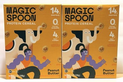 2 Boxes Magic Spoon High Protein Breakfast Cereal Peanut Butter. 7 oz Box. 08/26