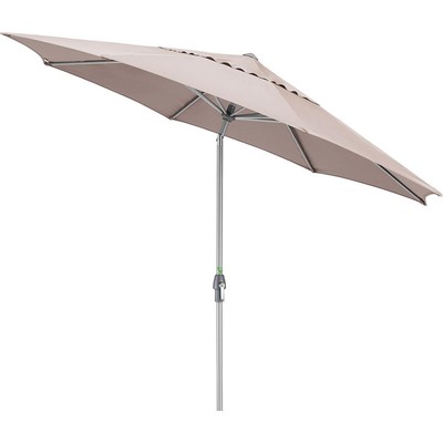 Sonnenschirm Ø 3m mit Kurbel Kettler EASY ALLROUND rund UV Schutz 50+ taupe