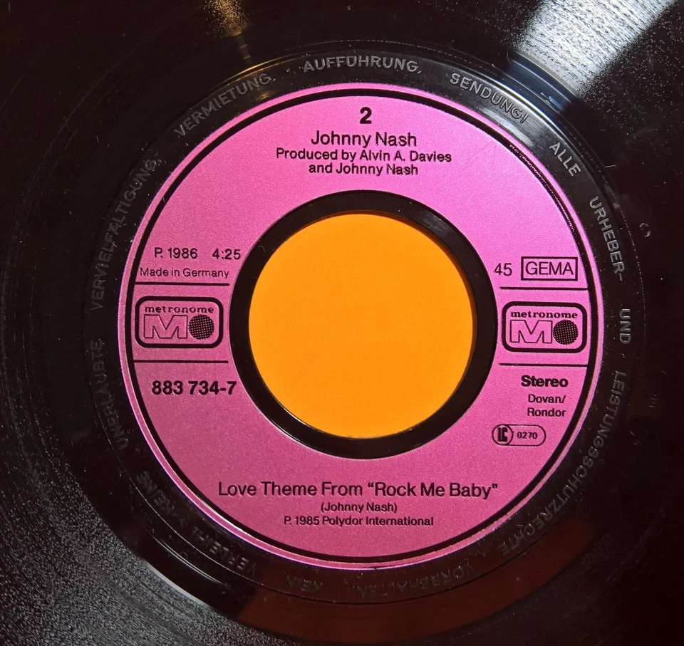 Johnny Nash [7"Single]  Rock Me Baby - Bild 3 von 4